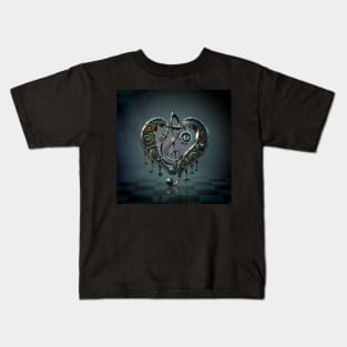 Elegant heart with clef in steampunk style. Kids T-Shirt